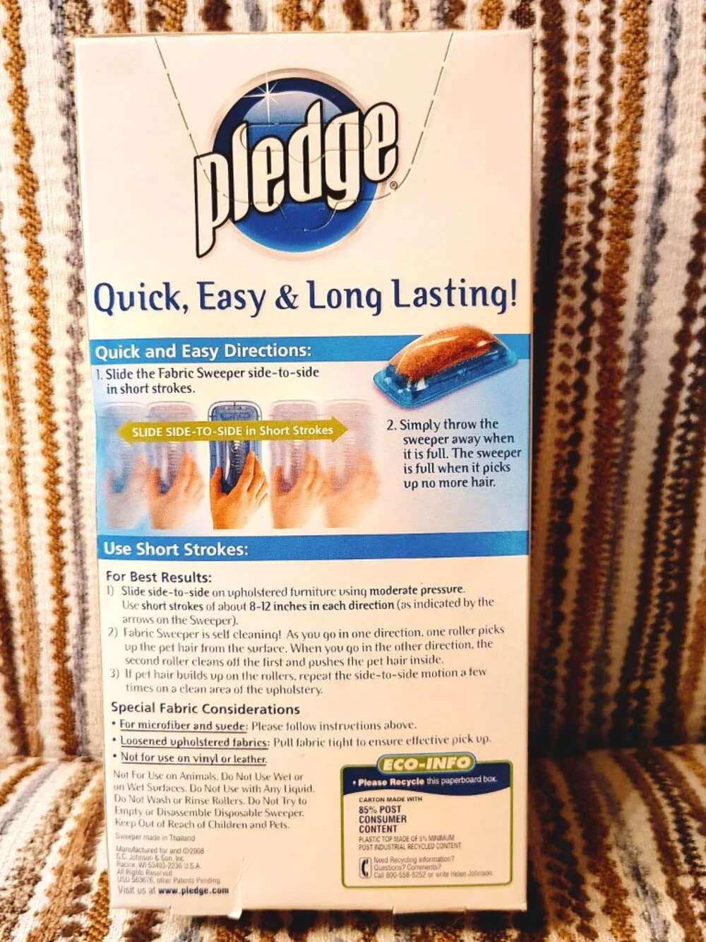 Pledge Fabric Sweeper For Pet Hair 1 Multi Use Disposable Sweeper New In Box